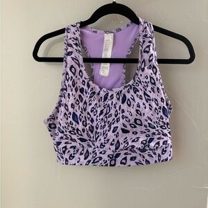 Fabletics Lavender Leopard Print Workout Bra